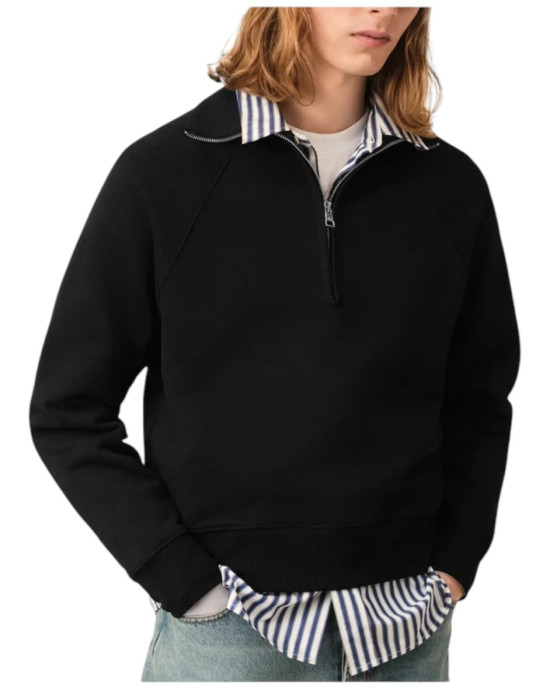 AMI Paris – Black Ami de Coeur Sweatshirt cu fermoar